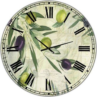 Designart Olives De Nice Oversized Cottage Wall Clock - 36 x 36