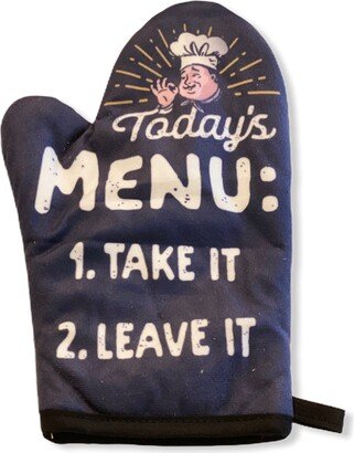 Today's Menu, Take It, Leave It Oven Mitt, Housewarming Gift, Pot Holder, Christmas Hostess Funny Mitts, Rude Aprons