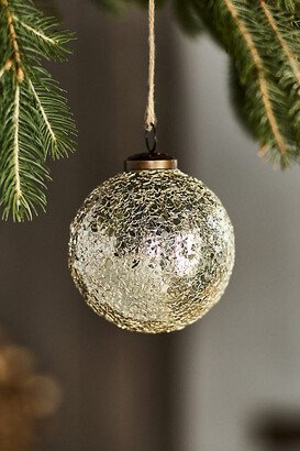 Silver Flake Glass Globe Ornament