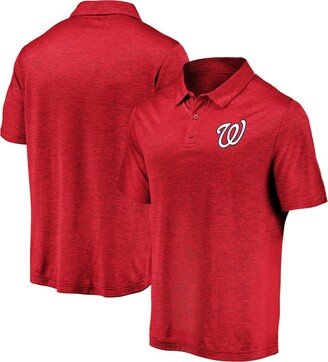 Men's Red Washington Nationals Iconic Striated Primary Logo Polo