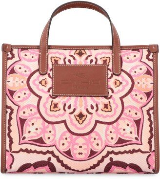 Logo Patch Paisley Print Tote Bag