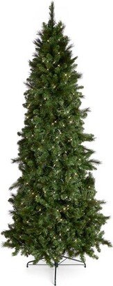 Home Heritage Cascade Quick Set 9 Foot Artificial Christmas Tree Prelit with 500 White and Color LED Lights, 1335 PVC Foliage Tips, Metal Stand, Green