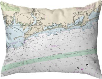 Betsy Drake Block Island Sound, RI Nautical Map Noncorded Pillow 16x20