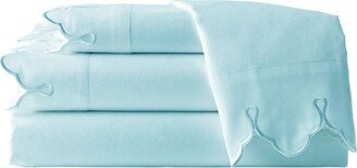 300 Tc Scalloped Embroidered Sheet Set, King