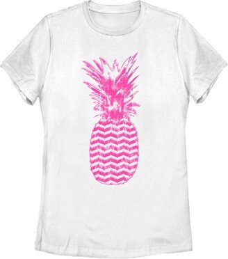 Women's Lost Gods Geometric Print Pineapple T-Shirt - White - 2X Large