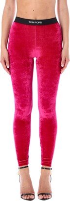 Logo Band Velvet Leggings