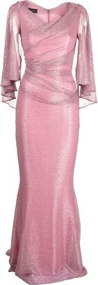 Doris metallic-voile gown