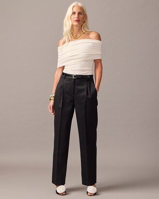 Petite straight-leg essential pant in wool blend