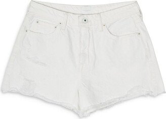 Leo Womens Distressed Mid-Rise Cutoff Shorts