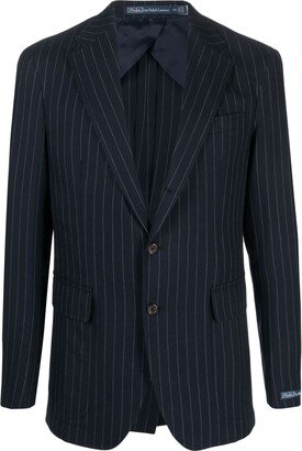 Pinstriped Single-Breasted Blazer-AA