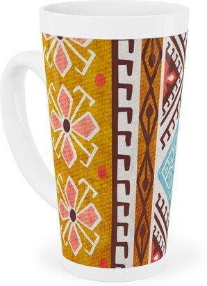 Mugs: Grand Bazaar - Coral Spice Tall Latte Mug, 17Oz, Multicolor