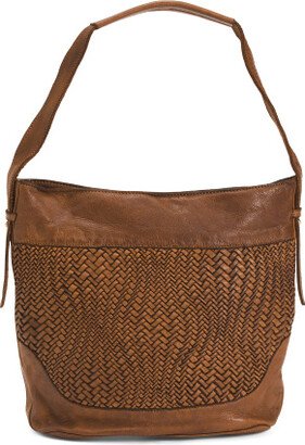 TJMAXX Leather 3D Panel Hobo With Reinforced Bottom