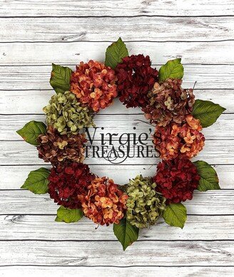 Fall Hydrangea Wreath-Fall Wreath For Front Door-Fall Wreath-Autumn Door Wreath-All Season Wreath-Hydrangea Wreath-Housewarming