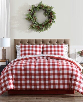 Hallmart Collectibles Holiday Cardinal 8-Pc. Comforter Set, Created for Macy's - Red/white