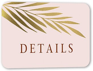 Enclosure Cards: Brilliant Pampas Wedding Enclosure Card, Brown, Gold Foil, Signature Smooth Cardstock, Rounded