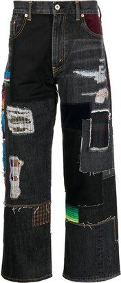 Patchwork Wide-Leg Jeans