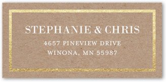 Address Labels: Simple Solid Frame Address Label, Beige, Matte