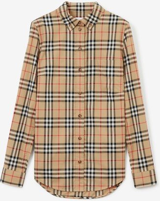 Button-down Collar Vintage Check Cotton Shirt