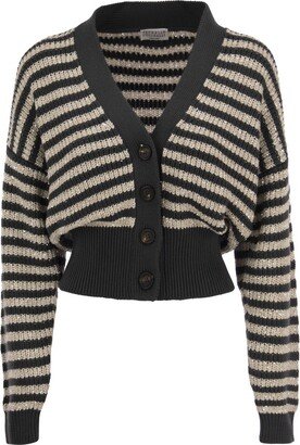 Striped Buttoned Cardigan