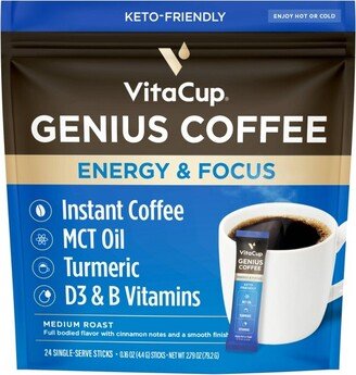 VitaCup Genius Blend Instant Medium Roast Coffee - 24ct