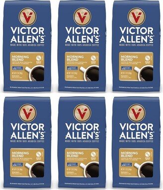 Victor Allen's Coffee Morning Blend Ground Coffee, Light Roast, 6 Pack - 12oz Bags