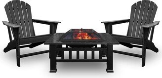 Upland HDPE Adirondack Set with Fire Pit