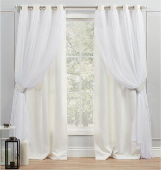 Curtains Catarina Layered Solid Blackout and Sheer Grommet Top Curtain Panel Pair, 52