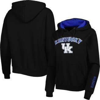 Women's Black Kentucky Wildcats Arch & Logo Pullover Hoodie