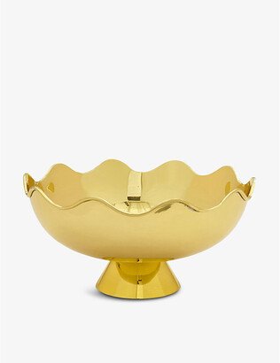 Ripple Scalloped Gold-toned Bowl 30cm
