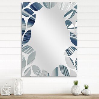 Designart 'Blue 3D Textured Art' Abstract Printed Wall Mirror