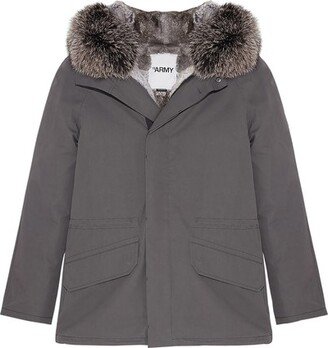 Fur and technical cotton iconic parka