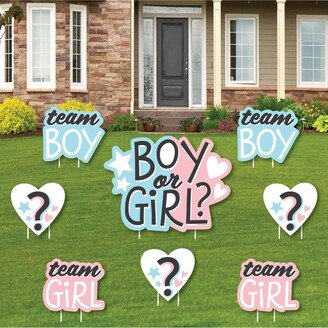 Big Dot Of Happiness Baby Gender Reveal - Outdoor Lawn Decorations - Party Yard Signs - Set of 8