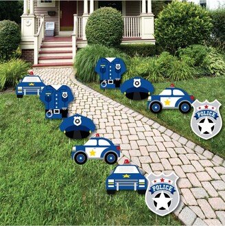 Big Dot Of Happiness Calling All Units - Police - Lawn Decor - Outdoor Party Yard Decor - 10 Pc