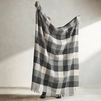 Grayscale Check Wool Blanket-AA