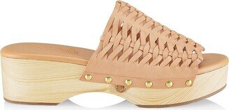 Woven Leather Clog Sandals