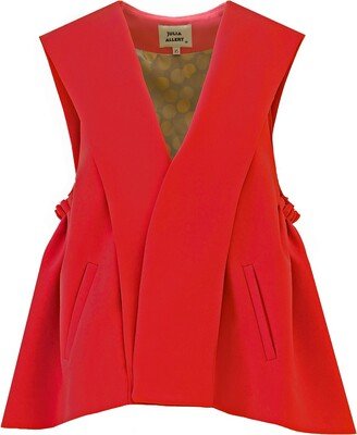 Julia Allert Designer Blazer Vest Red