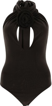 Keyhole halter bodysuit