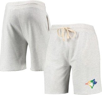 Men's Concepts Sport Oatmeal Toronto Blue Jays Mainstream Logo Terry Tri-Blend Shorts