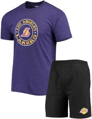 Men's Concepts Sport Black, Purple Los Angeles Lakers T-shirt and Shorts Sleep Set - Black, Purple