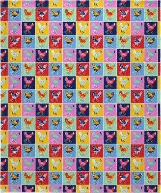 Fleece Photo Blankets: Pop Art Chickens - Multicolor Blanket, Plush Fleece, 50X60, Multicolor