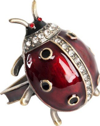 Saro Lifestyle Lady Bug Design Napkin Ring, Red (Set of 4)