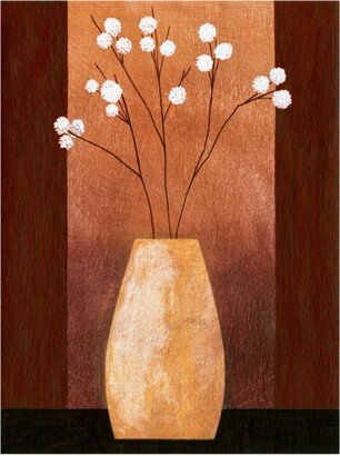 Pablo Esteban Pot Floor Vase on Burgundy Canvas Art - 19.5