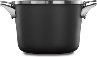 Premier Space Saving Hard-Anodized Nonstick 8 Quart Stock Pot with Lid - Black, Stainless Steel