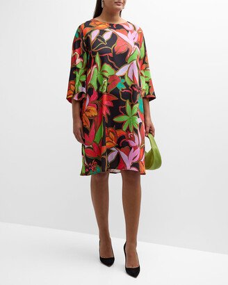 Plus Size Bella Tropical Moonlight Midi Dress