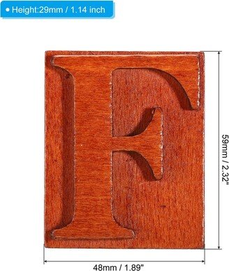 Unique Bargains Letter Stamps Wood Rubber Stamp Character A-Z Vintage Alphabet Stamps - Brown