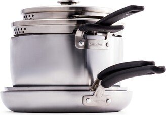 Levels 6-Pc. Stainless Steel Stackable Ceramic Nonstick Set, Created for Macy's