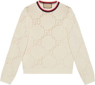 perforated GG cotton jumper