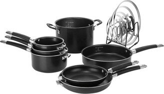 SmartNest Matte 12pc Non-Stick Aluminum Cookware Set N51-12BK - Black