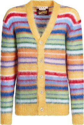 Striped Buttoned-Up Cardigan