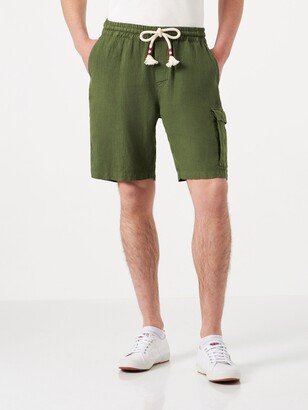 Man Linen Militrary Green Bermuda Shorts